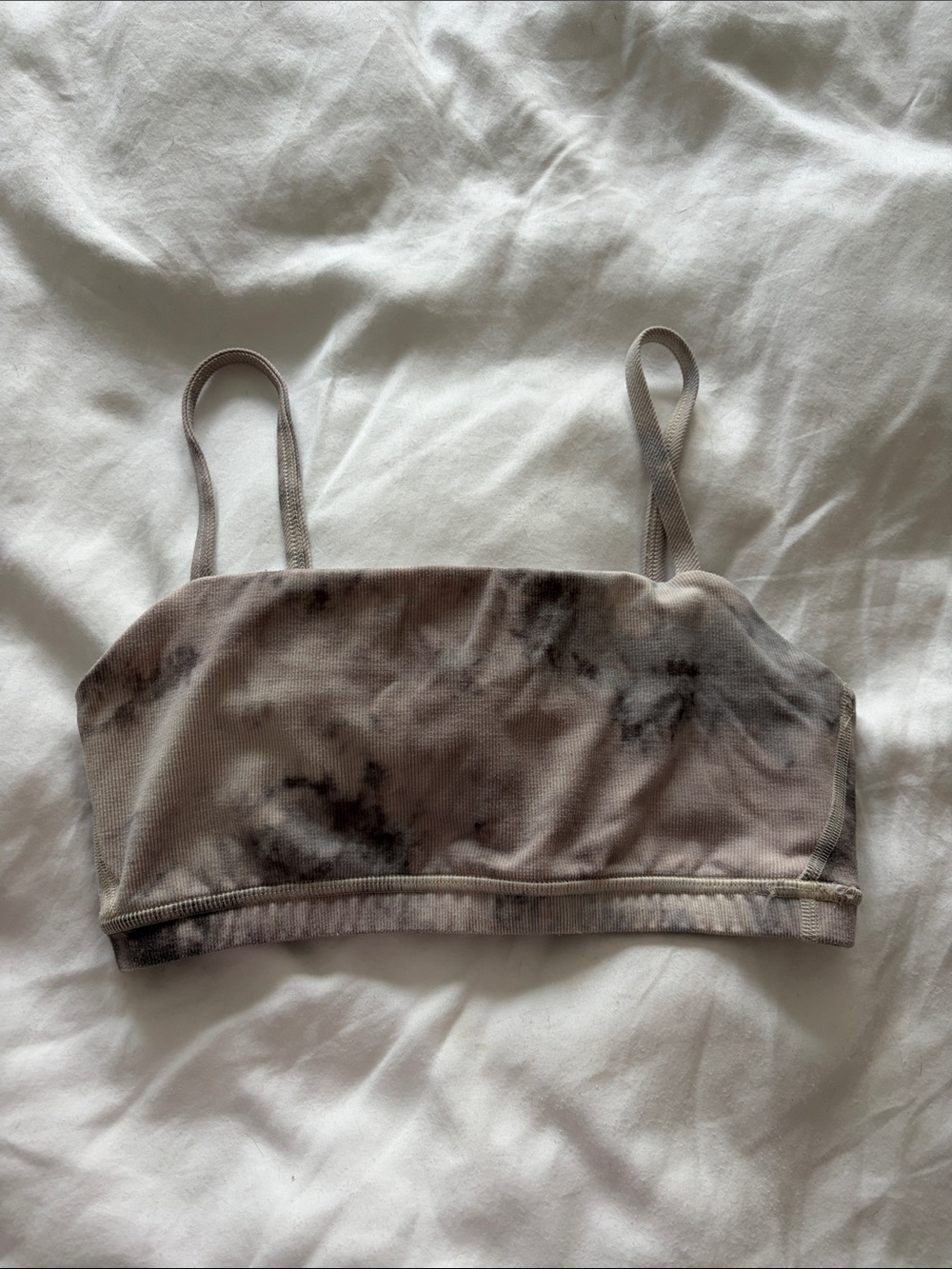 Fleo Tie-Dye Taupe & Black Sports Bra